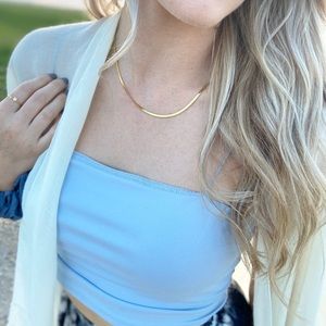 NEW Silver + 18kt Gold Snake Chain Necklace